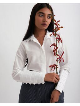 Gatsby Collection - White In Your Arms Broad Cuff Detail Shirt