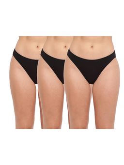 La Intimo - Glamo Rise High Leg Brief - Black (Pack of 3)