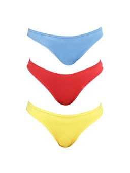 La Intimo - Spiffy Semi Seamless Thongs - Multi-Color (Pack of 3)