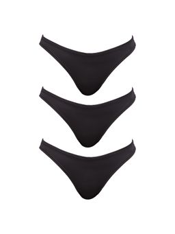 La Intimo - Spiffy Semi Seamless Thongs - Black (Pack of 3)