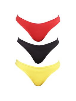 La Intimo - Spiffy Semi Seamless Thongs - Multi-Color (Pack of 3)