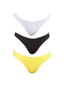 La Intimo - Spiffy Semi Seamless Thongs - Multi-Color (Pack of 3)