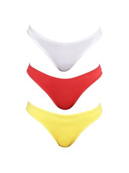 La Intimo - Spiffy Semi Seamless Thongs - Multi-Color (Pack of 3)