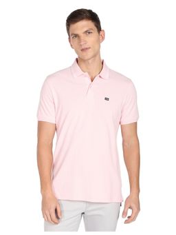 Arrow Sports - Men Pink Collar Solid Polo T-Shirt