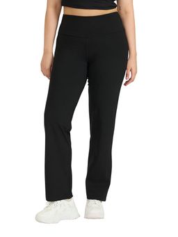 Hunnit - Black High Waist Zen 4 Way Stretchable Straight Pant