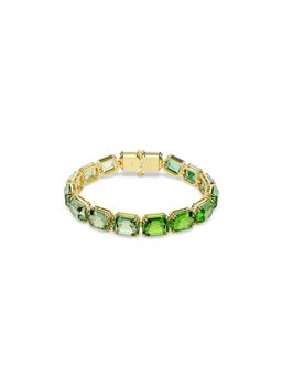 SWAROVSKI - Green Gold-Tone Plated Octagon Cut Millenia Tennis Medium Bracelet
