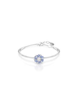 SWAROVSKI - Blue Rhodium Plated Flower Idyllian Medium Bangle