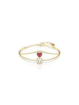 SWAROVSKI - Pink Gold-Tone Plated Heart Chroma Medium Bracelet