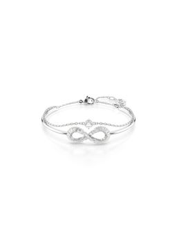 SWAROVSKI - White Rhodium Plated Infinity Hyperbola Medium Bangle