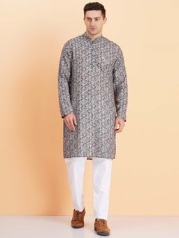 SG LEMAN - Teal Embroidered Kurta and Pyjama (Set of 2)