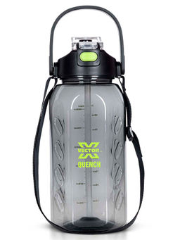 Vector X - Quench Gallon Sipper Water Bottle With String 2.2 Litre Grey Black