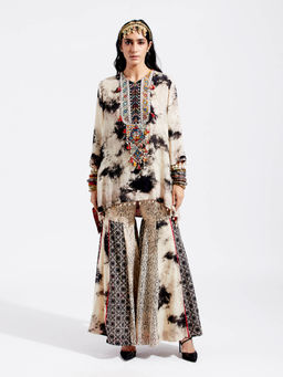 Aseem Kapoor - Beige Mitra Kurta With Sharara (Set of 2)