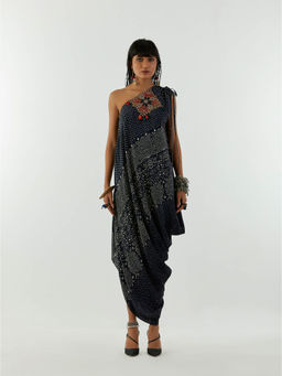 Aseem Kapoor - Blue Rasa One Shoulder Dress