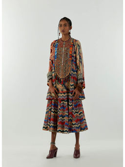 Aseem Kapoor - Multi-Colour Afghan Tunic With Culotte Trouser (Set of 2)