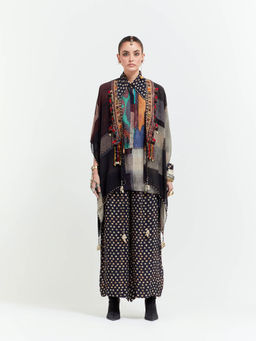 Aseem Kapoor - Grey Veni Jacket With Shirt And Palazzo (Set of 3)