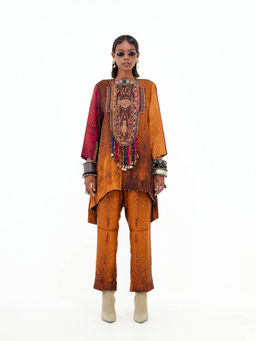 Aseem Kapoor - Mustard Mitra Short Kurta With Pant (Set of 2)