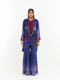 Aseem Kapoor - Blue Mitra Short Kurta With Sharara (Set of 2)