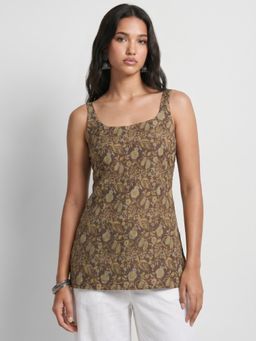 NISHORAMA - Brown Zeel Deep Back Short Tunic