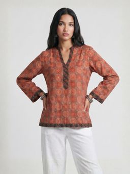 NISHORAMA - Orange Vaari Sleeved Tunic