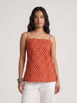 NISHORAMA - Red Rumi Red Floral Corset Tunic