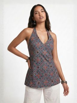 NISHORAMA - Blue Ekta Blue Halterneck Corset Tunic
