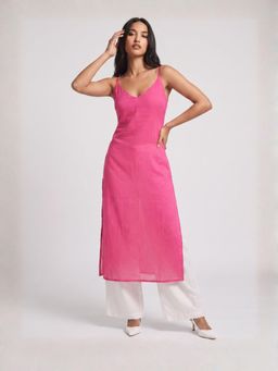 NISHORAMA - Pink Adya Sheer Mul Kurta