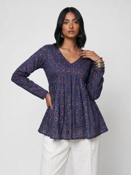 NISHORAMA - Blue Fara Sleeved Tunic