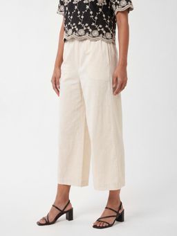 max - Beige Women Solid Pull On Pant