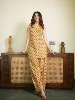 KRUTICO - Honey Petal Yellow Cotton Co-Ord Set