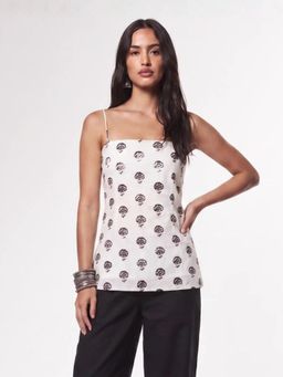 NISHORAMA - White Jill Off White Floral Corset Tunic