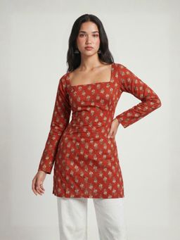NISHORAMA - Red Jashn Full Sleeve Kurti