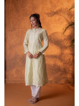Juniper - Yellow Floral Design Kurta with Inner