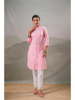 Juniper - Blush Bloom Peach Straight Kurta