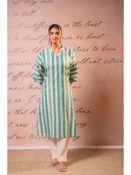 Juniper - Teal Nomad Stripe Relaxed Kurta