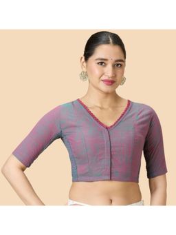 Studio Shringaar - Multi-Color Handloom Cotton Side Stretchable Saree Blouse