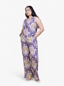 ZLAATA - Purple Ikat Cotton Co-Ord Set