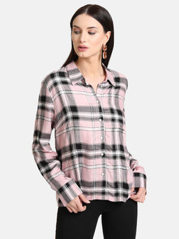Kazo - Lurex Checked Shirt with Collar
