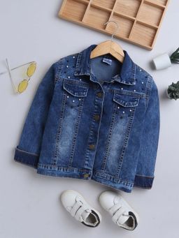 Bright Star Kids Wear - Blue Embellished Jacket