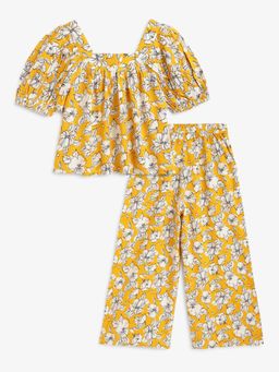 Campana - Girls Mia Flower Sketch Print Crop Top and Trousers (Set of 2)