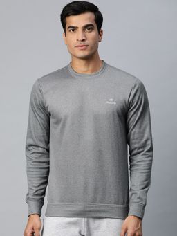 Alcis - Men Grey Solid Pullover Sweatshirt