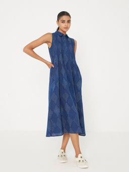 Ancestry - Blue Printed Midi Dress