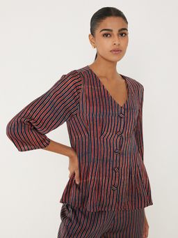 Ancestry - Wine Stripes Straight Top