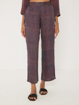 Ancestry - Wine Stripes Straight Pant