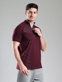 Grow - Wine Stylish Aeroflex Zip T-Shirt