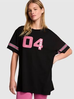 Victoria's Secret - Women Black Printed T-Shirt (XL)