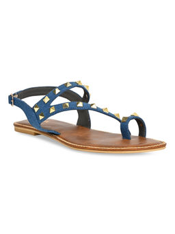 ROCIA - By Regal Denim Blue Women Studded Flat Sandals