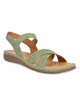 ROCIA - By Regal Green Women Casual Laser Cut Sandals