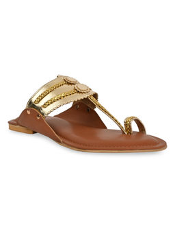 ROCIA - By Regal Gold Women Funky Flat Kolhapuris
