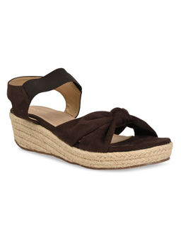 ROCIA - By Regal Brown Women Knotted Suede Wedges