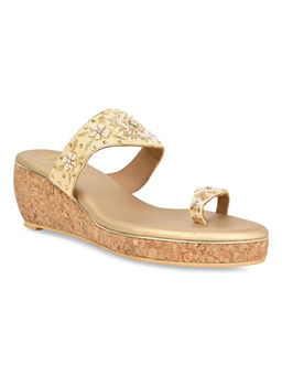 ROCIA - By Regal Gold Women Hand Embroidered Wedges